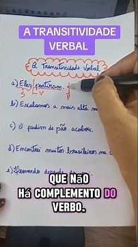 A TRANSITIVIDADE VERBAL #transitividadeverbal