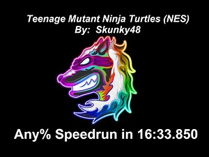 TMNT (NES) Any% Speedrun in 16:33.850 by Skunky48 (World Record as of 12/1/2022)