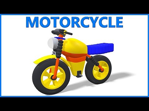 Motorcycle Kids Video | Motorbike cartoon for Children | Fun 3D Animation Videos