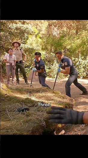 A fallen tree stands back up, trapping a man underneath!#shorts