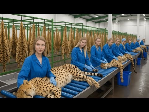 Inside Modern Synthetic Leather Factory: From Raw Cheetah Skin to High End Fashion (Full Process)