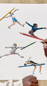 3.1K views · 48 reactions | Step into the vibrant world where sports meet art! From the explosive power of javelin throwers to the elegant precision of fencers, @PercyMad uses Polychromos Artists’ Colour Pencils and his passion for art to capture the essence of various sports. Which sport inspires you the most?​ #FaberCastell #Polychromos #ArtAndSports | Faber-Castell | Facebook