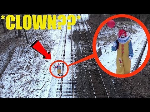 (omfg) you won't believe what my drone caught on camera / Scary Killer Clown sighting!!