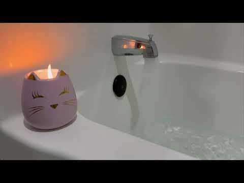 cozy bathtub filling asmr 🛁 candlelight + soft fan noise for deep sleep