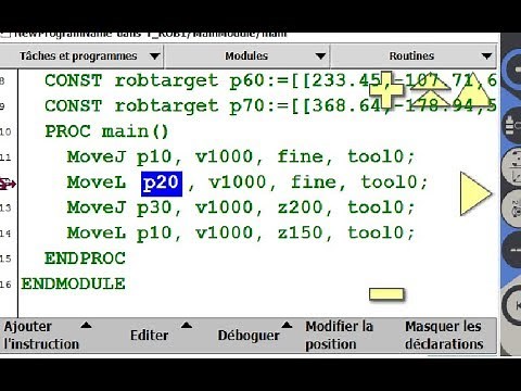 BAIE IRC5 ROBOT ABB DARIJA الدارجة création programme simple