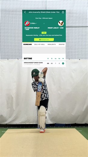 Proud moment 👏 Another District U13 half-century. Hard work, clarity, and good habits coming together. The work continues — learning how to build innings, adapt, and stay composed. Well done. On to the next one 🏏 #cricketwithkhilesh #powerhitting #cricketcoaching #perthcricket #BattingPractice