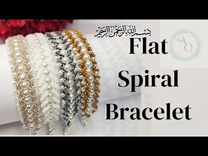 DIY Flat Spiral Beaded Bracelet Tutorial| Pearl's Bracelet| Beginner