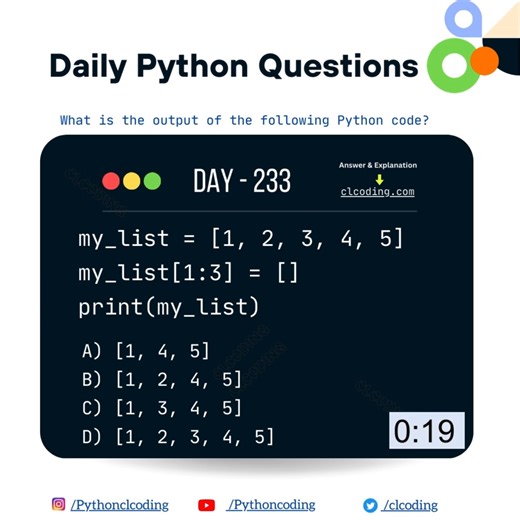 1.2K views · 17 reactions | Python Coding challenge - Day 233 | What is the output of the following Python Code? | Python Coding | Facebook