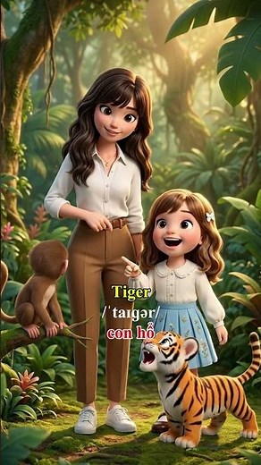 Bài Học 98 Làm quen các từ tiếng Anh Ant-Spider-Mokey-Tiger-Frog-Snail #tienganhchobe