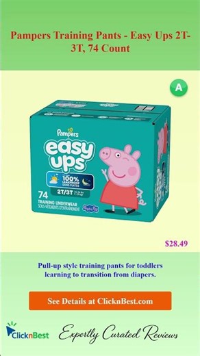 Pampers Training Pants - Easy Ups 2T-3T, 74 Count
