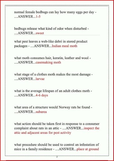 Pest Control Branch 2 New Exam 400 Questions With Detailed V video