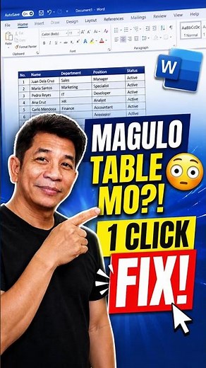 1 Click FIX sa Magulong Table Columns | MS Word Table 😳