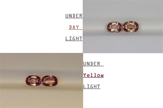 1.935 CTS COLOR CHANGE GARNET PADPARADSCHA COLOR PAIR 100% NATURAL UNHEATED