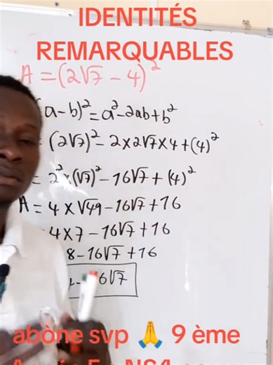 RACINE CARÉE PAR IDENTITÉS REMARQUABLES 9 ème Année F#viralditiktok