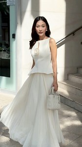 60 reactions · 11 shares | Rose Top and Anywhere Skirt in cream version for a chic Monday! | 헝험헡헡헜험 헖헛헢헢 | Facebook