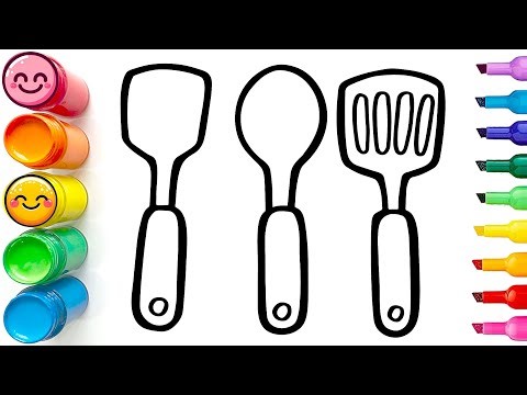 How to Draw 3 Cooking Ladles | Easy Step by Step Tutorial