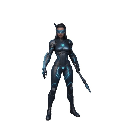 3D render of a sci-fi female hero STL - 3D Print Model | Female Character | Superhero | Fantasy Warrior | High Detail | Easy Print | STL File