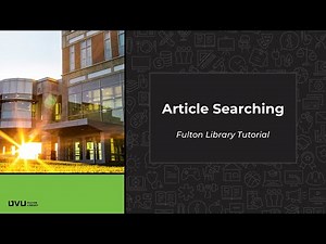 Article Searching Tutorial