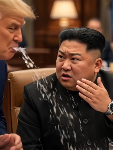 川普演講時一直噴口水。#金正恩 #開會 #川普 #習近平 #演講