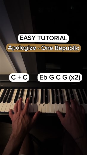 Apologize - One Republic Easy tutorial #fy #fyp #foryou #easytutorial #piano #pianotutorial #pianocover #tipsandtricks #viral #howtotiktok #apologize