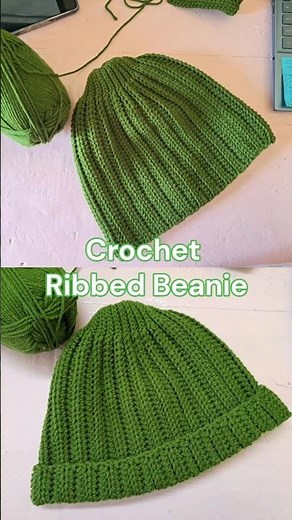 easy crochet ribbed beanie tutorial for beginners #crochet #shorts #valentinesdaygift #ytshorts #yt