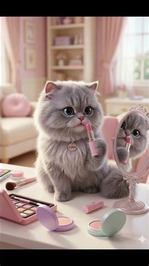 💄🐱 Cat doing makeup like a pro ✨💅#makeup#catmakeup#shortsviral#shortsfeed#ytshortsvideo