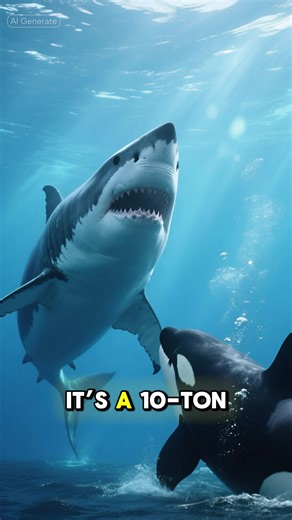 5,000 lbs vs 12,000 lbs: The Ocean’s 10-0 Fight 🦈❌ SharkVsOrca #MarineBiology #GreatWhiteShark #KillerWhale #AnimalFacts #NatureIsMetal