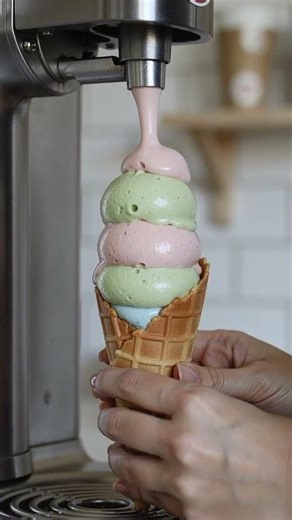 Making ice cream cones.