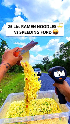 Throwing RAMEN NOODLES 🍜 at FORD Speeder 🤬