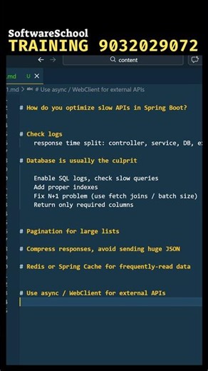 Spring Boot Interview Question 🔥 How to Optimize Slow APIs? (Real Project Fixes) | Telugu