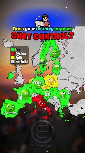 💬 Does your country support chat control? #europe #geography #map