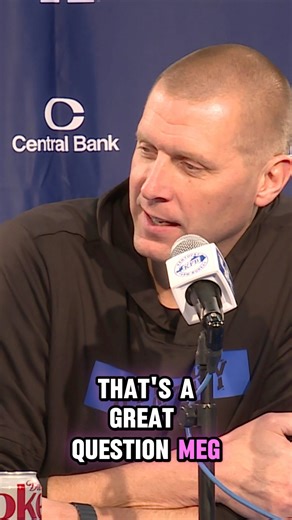 One more proud parent moment from Kentucky Men's Basketball practice. Meg got to ask Mark Pope a question during the press conference. | Lee K. Howard WKYT