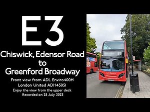 【London Bus 2023】E3 Chiswick, Edensor Road to Greenford Broadway/Full Route Visual/ibus/Enviro400H
