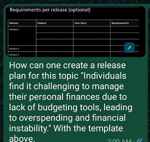 Requirements per release (optional)\begin{tabular} { | l | l |... | Filo