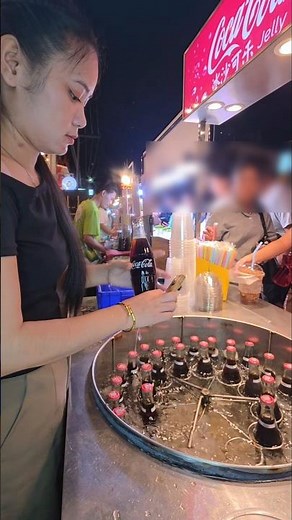 อย่างกับมายากล‼️ สเลอปี้น้ำอัดลม ต่างชาติทึ่ง💥 #Streetfood #food #บรรทัดทอง