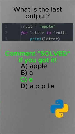 I bet you can't solve me this for loop question #coding #programming #python
