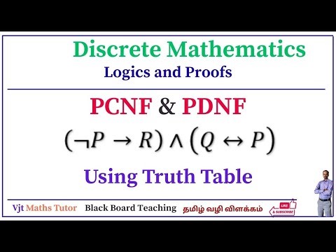 PCNF | PDNF | Truth Table | Discrete Maths | Logics and Proofs | Unit I | Tamil | Example 1