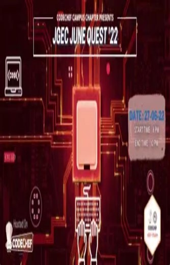 CodeChef JGEC Chapter | Greetings Everyone 🎊 Codechef JGEC Chapter presents the JGEC June Quest - 2022 This is the 18th edition of the Monthly Coding Contests.... | Instagram
