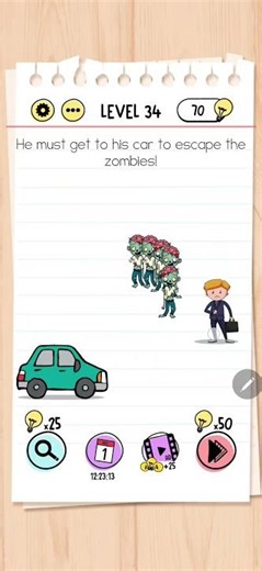 Brain Test Level 34 Solution & Walkthrough | Tricky Puzzles (Android & iOS Shorts)