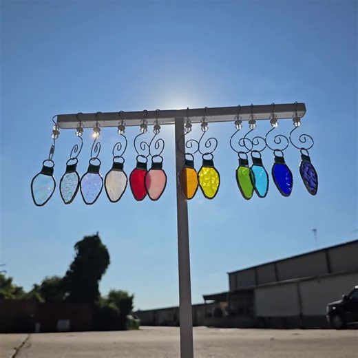 Handmade Christmas Mini Light Bulb Stained Glass Holiday Ornament - Etsy