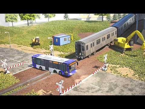 Two DLC Trains vs Vehicles – Crash Test | Teardown Physics