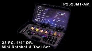 KING TONY P2523MT-AM Aurora Mini Ratchet & Tool Set https://www.kingtony.com/product/23-PC-Mini-Ratchet-Tool-Set-P2523MT-AM?utm_source=Facebook-en&utm_medium=video-P2523MT-AM | KING TONY