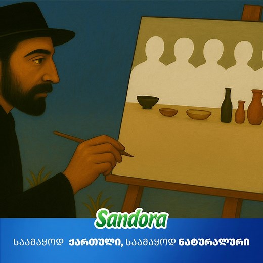 შეგიძლია გამოიცნო, რომელ საამაყოდ ქართულ შედევრს ქმნის ფიროსმანი? 🤔 დაგვიწერე სწორი პასუხი Facebook პოსტის კომენტარებში, მოხვდი პირველ 5 -ეულში და მიიღე სანდორასგან ახალი გემოების ნაკრები! სანდორა - საამაყოდ ქართული, საამაყოდ ნატურალური! | Sandora Georgia