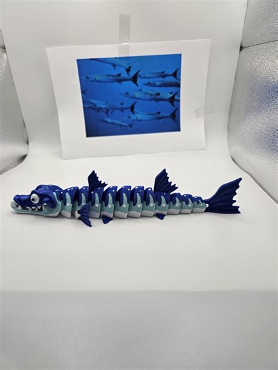 3D Printed Barracuda , Fidget Figures & Desk Toys , Articulated Sensory Fish With Big Teeth - Etsy