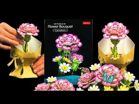 Relaxing ASMR Craft - 3D Paper Flower Bouquet Assembly