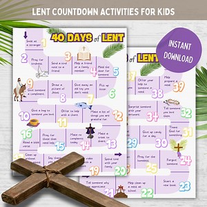 40 Days Lent Countdown Calendar, 40 Days of Prayer Lent, Kids Lenten Calendar Countdown, Christian Bible Lesson, Catholic Lenten Activities - Etsy UK