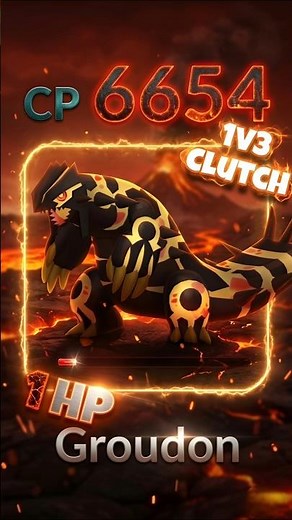 1HP Primal Groudon 1v3 Clutches Grunt #pokemon #pokemongo #shorts #groudon