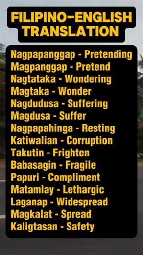 Filipino-English Translation #vocabulary #translation #learnfilipino | Learn Daily