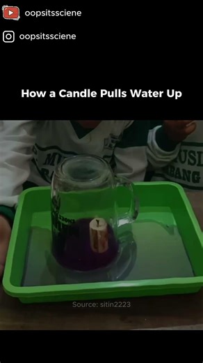 Candle Sucks Water? 😱This Simple Experiment Will Blow Your Mind! #didyouknow #science #scienceshorts