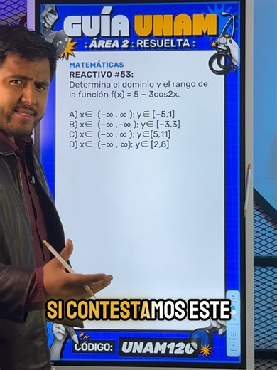 Matemáticas: Dominio y Rango del Coseno | UNAM 2026